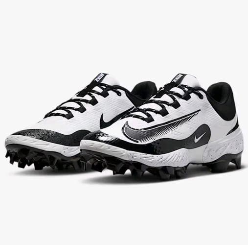 new men's 9.5 Nike Alpha Huarache Elite 4 Low MCS Baseball Cleats White FD6255-108