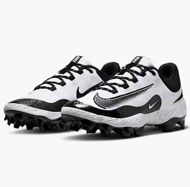 new men's 9.5 Nike Alpha Huarache Elite 4 Low MCS Baseball Cleats White FD6255-108