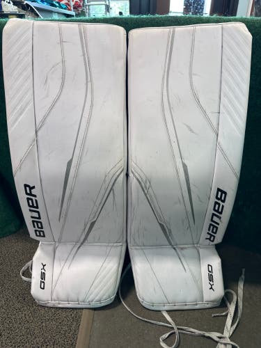 White Bauer GSX (2023 Model) Goalie Leg Pads (Used) | Intermediate Medium (31+)