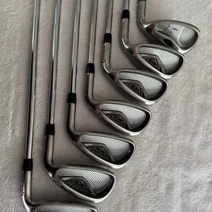 Men's TM R5XL Right Handed Iron Set Regular Flex (7 Clubs) #5 - #9, PW, SW Steel Shaft 38" (Used)