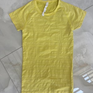Yellow Women's Metal Vent Tech Lululemon Shirt Size 6