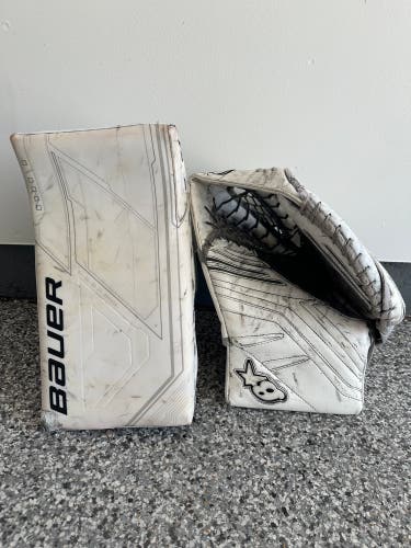 Bauer Mach blocker and Gnetik 5 glove set (Used)