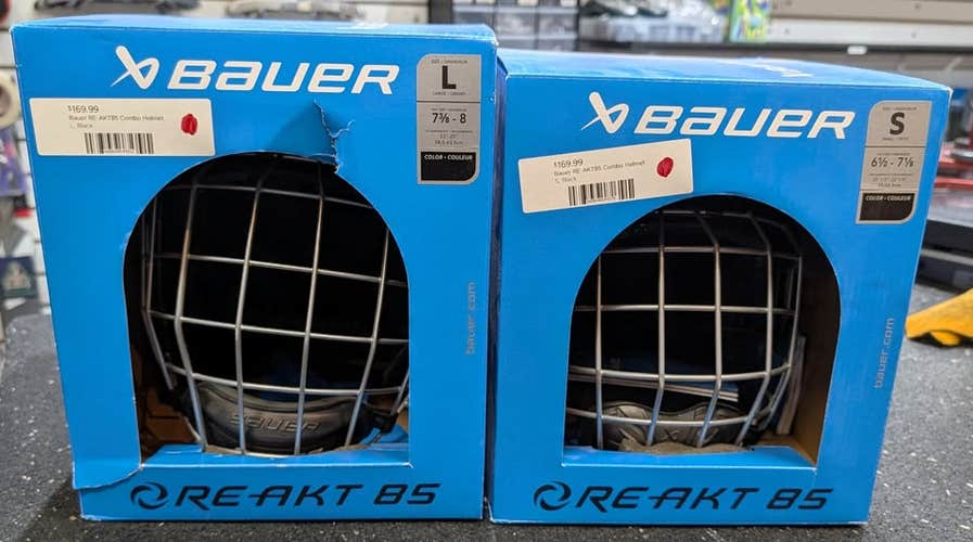 NIB, Bauer RE-AKT 85 Combo Helmets, Black, SM & LG