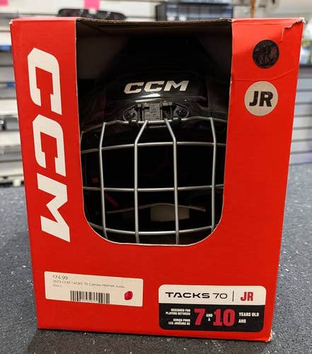 NEW CCM Tacks 70 Helmet Combo, Black, Jr Size