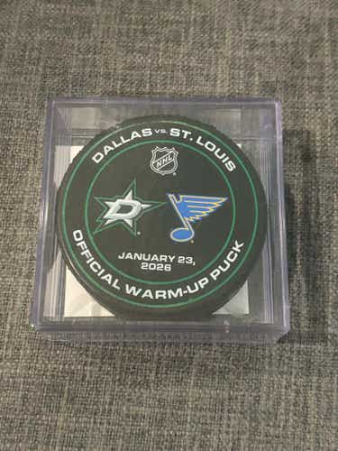 Dallas Stars vs St. Louis Blues NHL Official Warm Up Hockey Puck