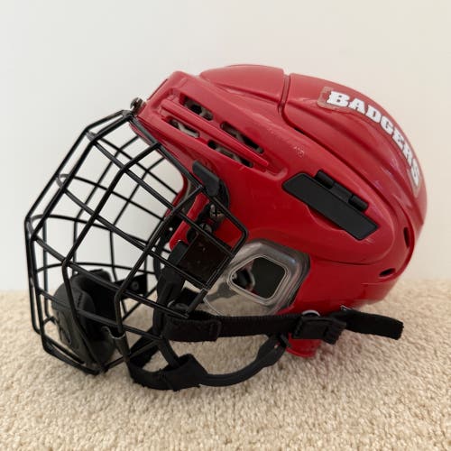 Bauer 5100 'Wisconsin Badgers' Hockey Helmet Pro Stock Size Small