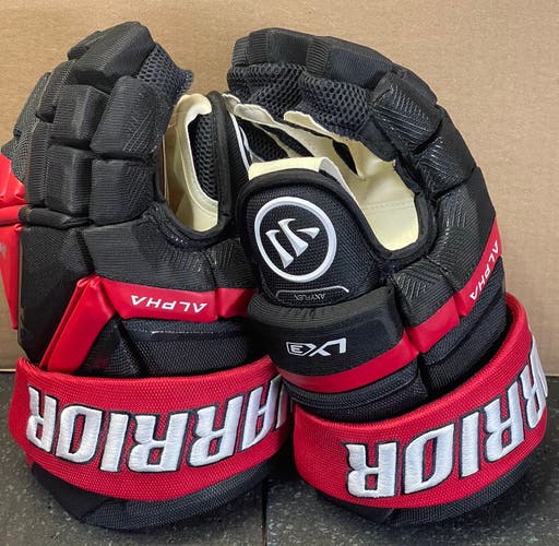 New Warrior Alpha Lx3 Hockey Gloves 14” Black and Red
