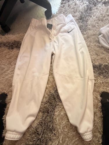 White Men's Small Adult Nike Game Pants (Used) Knicker style