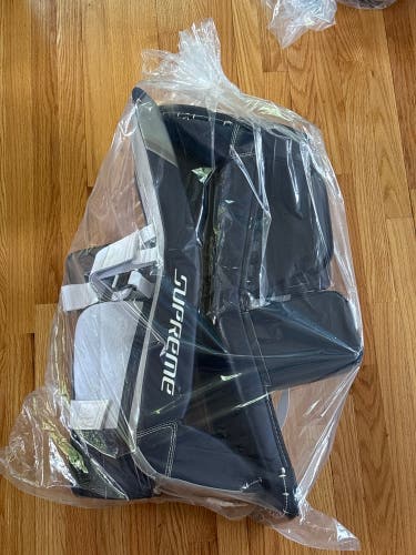 Navy and silver, XS Bauer Supreme Shadow Goalie Leg Pads (New)