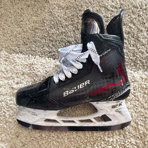 Red 2024 Bauer Supreme Shadow Hockey Skates Regular Width Pro Stock 9.5 (Used)