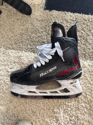Red 2024 Bauer Supreme Shadow Hockey Skates Regular Width Pro Stock 9.5 (Used)