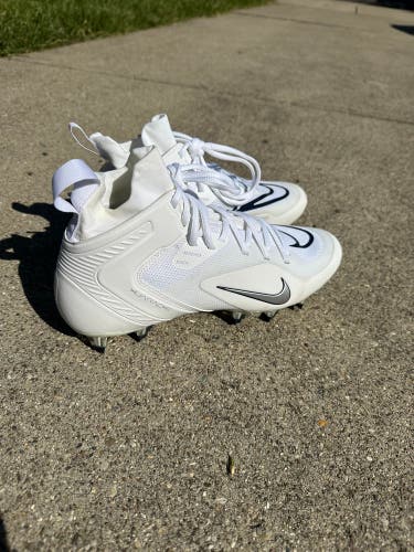 Nike Alpha Huarache 8 Elite Lacrosse Cleats Mens Size 9.5 White