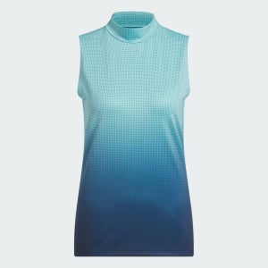 Blue Medium Women's Adidas Shirt (New) ADIDAS ULTIMATE365 GRADIENT SLEEVELESS MOCK NECK TOP JN8386