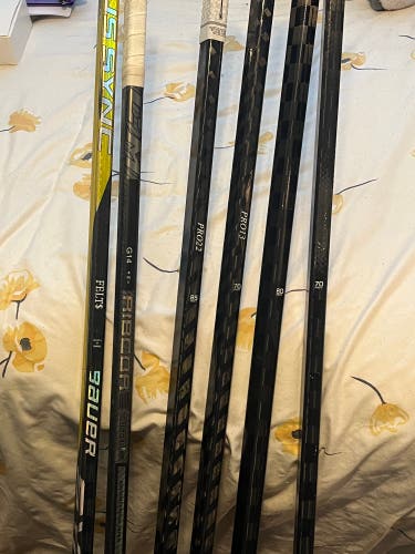 Senior Pro Blackout Right Handed Hockey Stick 80 Flex (Used)