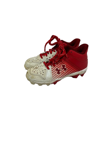 Used Under Armour LEADOFF BB/SB Cleats White And Red Junior 01.5 11692-S000150364