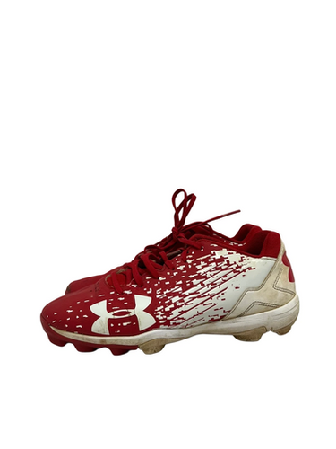Used Under Armour LEADOFF BB/SB Cleats White And Red Junior 06 11692-S000150291