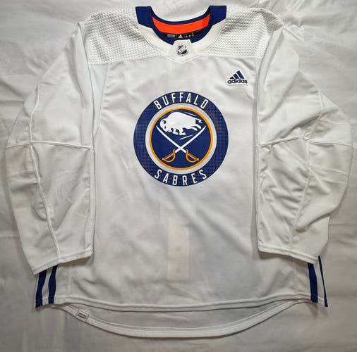 Adidas NEW MiC Buffalo Sabres White Practice Jersey Size 56 Team Stock
