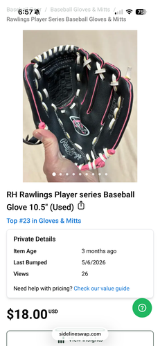 Bundle 2 RH Rawlings Player series Baseball Glove 10.5" (Used)