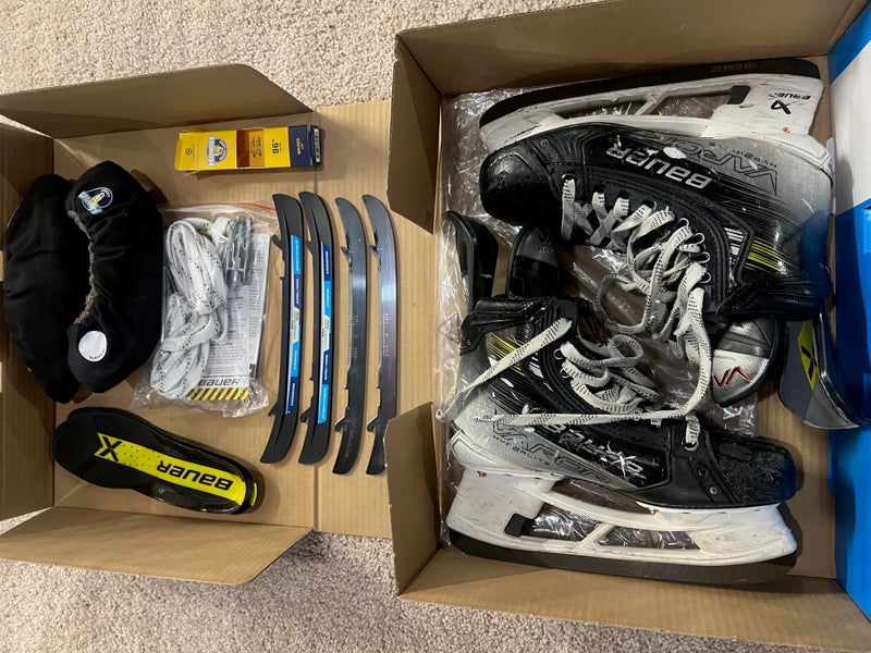 Bauer Vapor Hyperlite 2 Hockey Skates Regular Width 6.5 (Used) - 2 SetsTi Fly Steel + Aetrex Insole