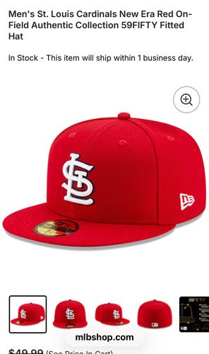 Red Men's 7 3/4 New Era Hat (New)