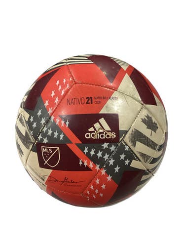 Used Adidas MLS NATIVO 21 All Size Soccer Ball Red 4 11347-S000268540