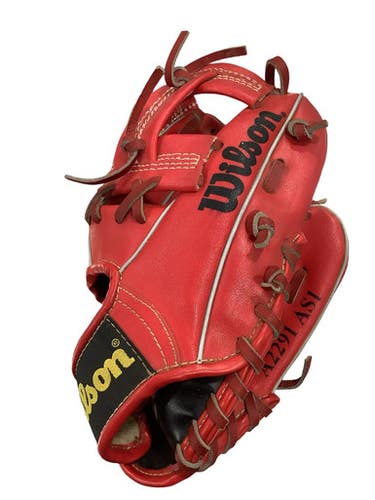 Used Wilson ADVISORY STAFF 9IN RED BB/SB Glove RH Throw Red 9" 11347-S000268460