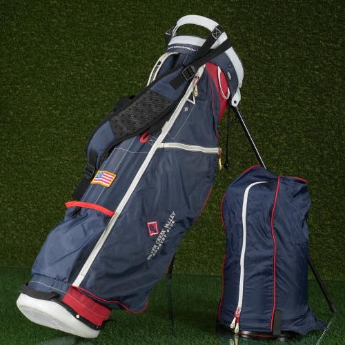 Sun Mountain 2.Five Stand Golf Bag Red White Blue USA Double Strap, Club Logo