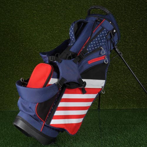BOBOPRO Golf USA Stars & Stripes Stand Golf Bag Red White Blue 14-Way Dividers