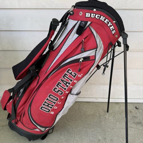 Team Golf Ohio State University Buckeyes NCAA Stand Golf Bag Red Black 7 Way