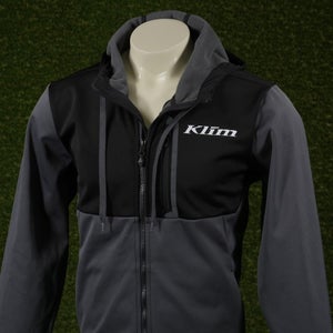 Mens Medium KLIM Transition Hoodie Full Zip Hooded Jacket Black / Gray VGC