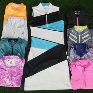 (9) Womens Golf Clothing Lot Small Sleeveless Polo Shirt Under Armour TzuTzu ++