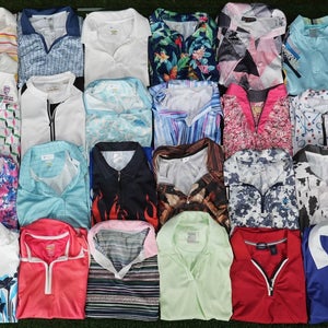 (25) Womens Golf Clothing Lot Medium Sleeveless Polo Shirt IZOD Adidas & More!