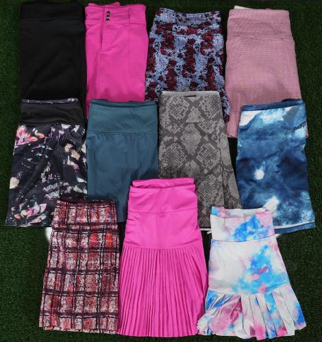 (11) Womens Golf Clothing Lot Medium Skorts / Skirts Golfini Athleta GGblue ++