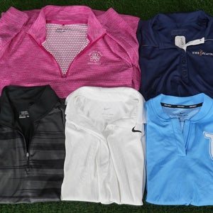 (5) Womens Golf Clothing Lot Medium Nike Dri-FIT Polo Shirts & Pullover