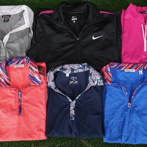 (6) Womens Golf Clothing Lot Large Sleeveless Polo Shirts W/ Nike Full Jacket