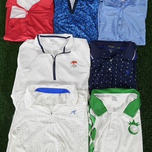 (7) Womens Golf Clothing Lot Large Polo Shirt Peter Millar Polo Golf Adidas++