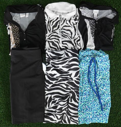(6) Womens Golf Clothing Lot Chicos Weekends Size 2 Tennis Polos & Skorts