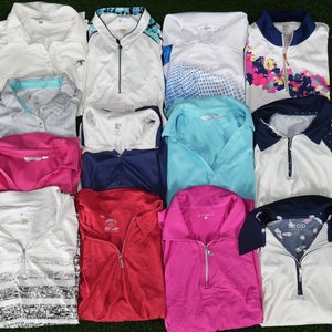 (13) Womens Golf Lot XL Polo Shirt Quarter Zip Top IZOD Sofibella EP Pro Lady++