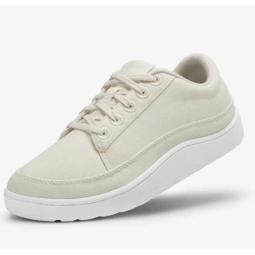 Allbirds Pacer Sneakers Women's 8 Beige Leather Lace Up Platform Shoes ZAP2279