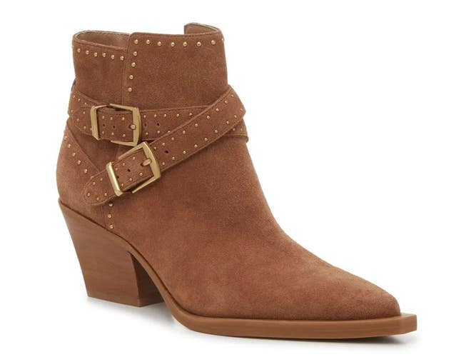 Dolce Vita Roland Boots Women's 7.5 Pecan Tan Pointed Toe Western Bootie ZAP2020