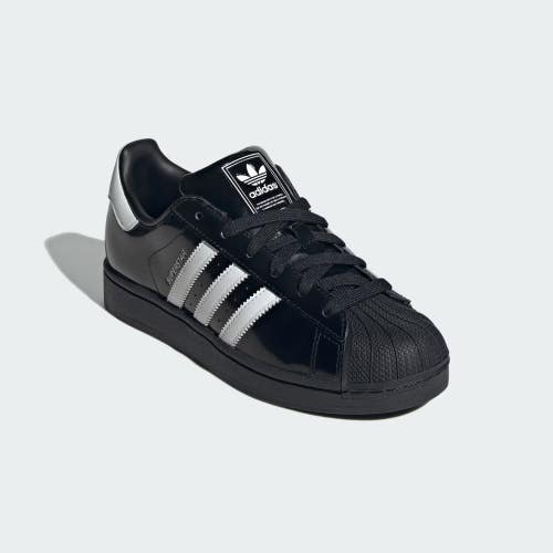 Adidas Superstar II JH7756 Sneakers Women's 8 Black Patent Leather Shoes MEW527