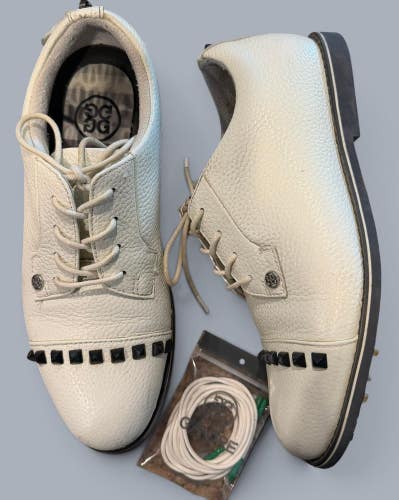 G/FORE Gallivanter Ladies Stud Cap Toe Golf Shoe Premium Pebble Leather Sz 9.5