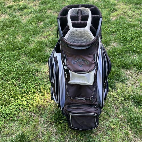 Used Callaway ORG 14 Way Golf Cart Carry Bag Black/White - nice