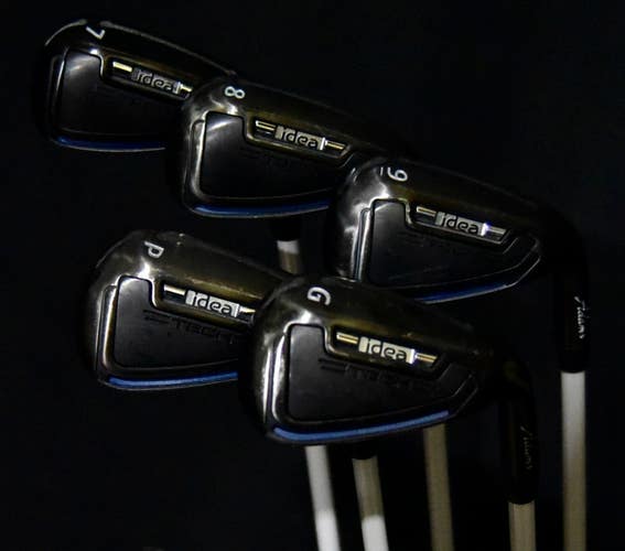 ADAMS GOLF IDEA TECH IRON SET 7-9 PW GW IRONS SHAFT: L LENGTH: (7) 37.5" RH