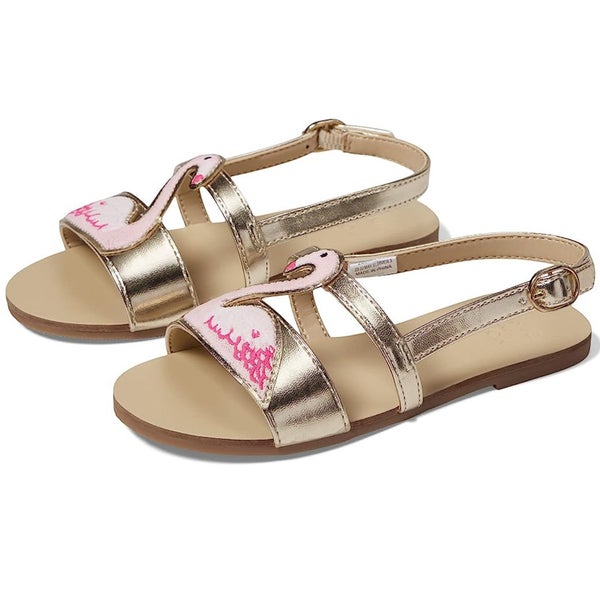 Janie and Jack Flamingo 100046477 Sandals Girls 1 Gold Adjustable Strap NLW286