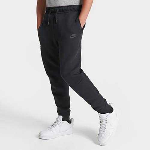 Nike Sportswear Tech Fleece Joggers Kids XL Black Drawstring Tapered Leg NLW291