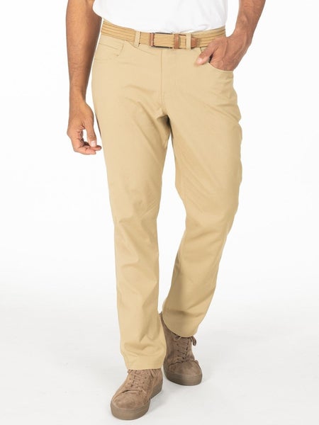 Tasc Performance Motion Pants Mens 34x32 Khaki Woven Straight Leg Zip Fly NLW341