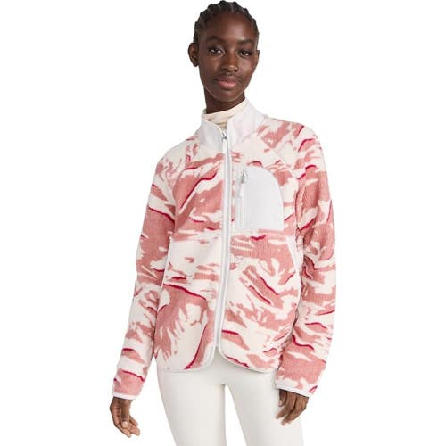 Sweaty Betty Pennine Jacket Women's L Pink Peaks Print Fleece Full Zip NLW280