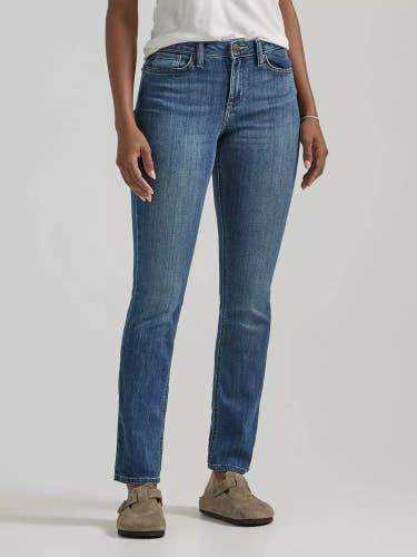 Lee Legendary Jeans Womens 16 Seattle Denim Dark Wash Cotton Straight Leg NLW300