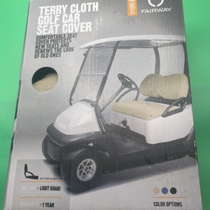 Terry Cloth Golf Cart Seat Cover Soft Durable Protection Club Car Light Khaki